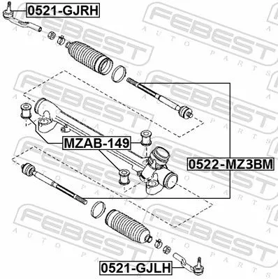 FEBEST Mounting, steering gear (MZAB-149)