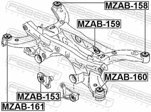 FEBEST Bushing, axle beam (MZAB-160)