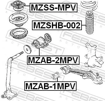 FEBEST Mounting, control/trailing arm (MZAB-1MPV)