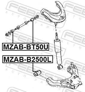 FEBEST Mounting, control/trailing arm (MZAB-BT50U)