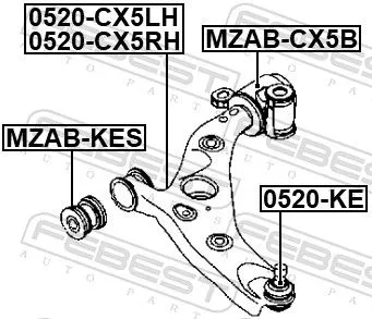 FEBEST Mounting, control/trailing arm (MZAB-CX5B)