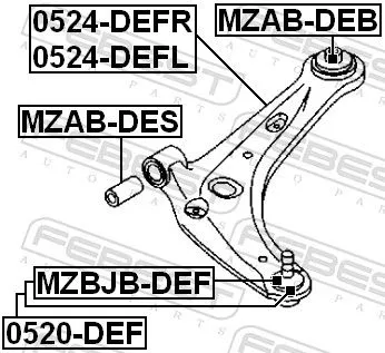 FEBEST Mounting, control/trailing arm (MZAB-DES)
