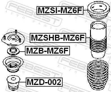 FEBEST Rolling Bearing, suspension strut support mount (MZB-MZ6F)