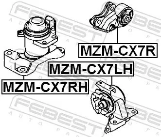 FEBEST Mounting, engine (MZM-CX7RH)