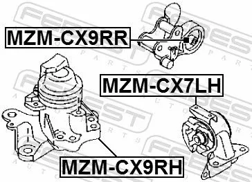 FEBEST Mounting, engine (MZM-CX9RH)