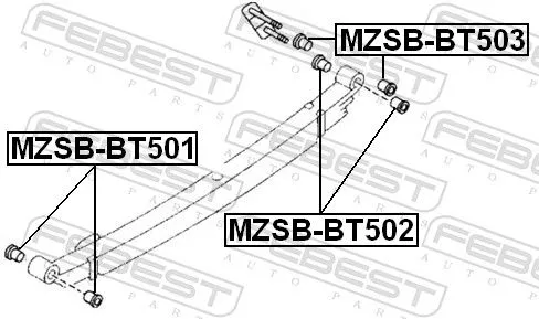 FEBEST Bushing, leaf spring (MZSB-BT501)