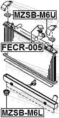 FEBEST Mounting, radiator (MZSB-M6U)