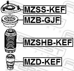 FEBEST Suspension Strut Support Mount (MZSS-KEF)