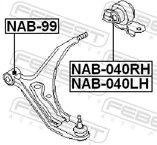 FEBEST Mounting, control/trailing arm (NAB-040LH)