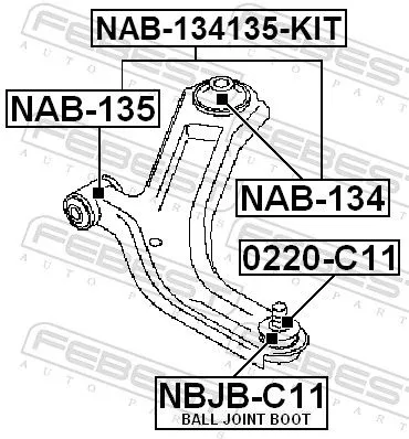 FEBEST Mounting, control/trailing arm (NAB-134135-KIT)