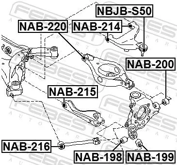 FEBEST Mounting, control/trailing arm (NAB-214)