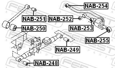 FEBEST Mounting, control/trailing arm (NAB-253)