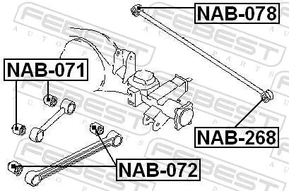 FEBEST Mounting, control/trailing arm (NAB-268)
