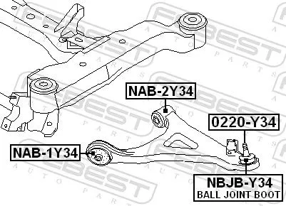 FEBEST Mounting, control/trailing arm (NAB-2Y34)