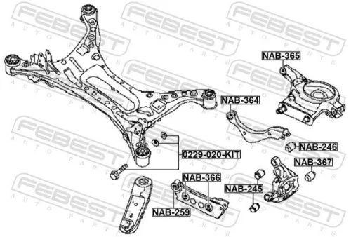 FEBEST Mounting, control/trailing arm (NAB-366)