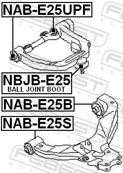 FEBEST Mounting, control/trailing arm (NAB-E25S)