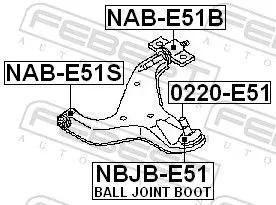 FEBEST Mounting, control/trailing arm (NAB-E51B)