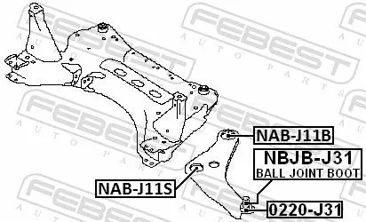 FEBEST Mounting, control/trailing arm (NAB-J11B)