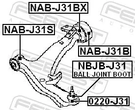 FEBEST Mounting, control/trailing arm (NAB-J31B)