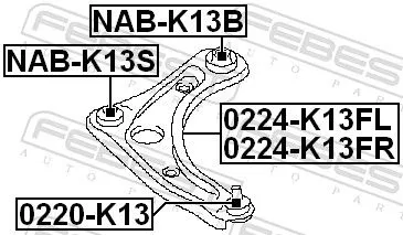 FEBEST Mounting, control/trailing arm (NAB-K13B)