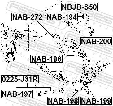 FEBEST Repair kit, supporting/ball joint (NBJB-S50)