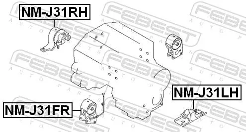 FEBEST Mounting, engine (NM-J31FR)