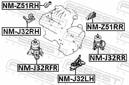 FEBEST Mounting, engine (NM-J32RFR)