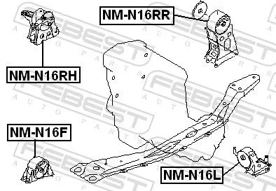 FEBEST Mounting, engine (NM-N16RR)