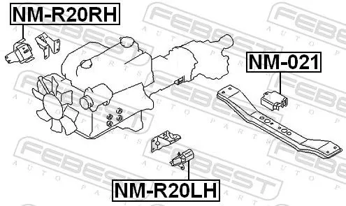 FEBEST Mounting, engine (NM-R20LH)