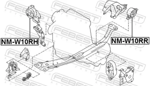 FEBEST Mounting, engine (NM-W10RR)
