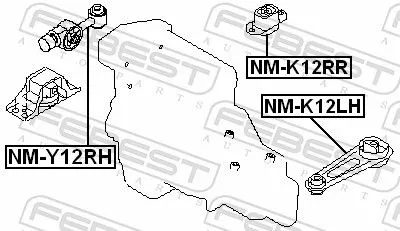 FEBEST Mounting, engine (NM-Y12RH)