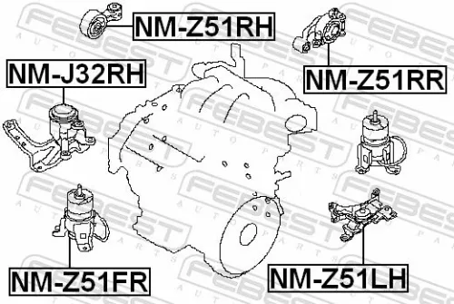 FEBEST Mounting, engine (NM-Z51FR)