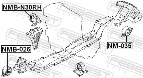 FEBEST Mounting, engine (NMB-N30RH)