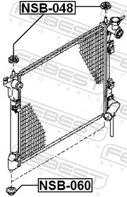 FEBEST Mounting, radiator (NSB-048)