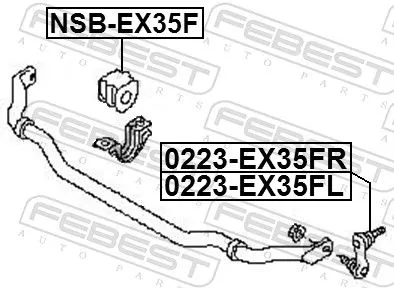 FEBEST Mounting, stabiliser bar (NSB-EX35F)