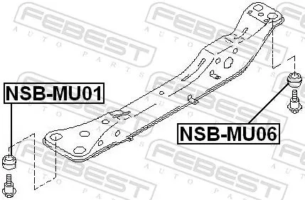 FEBEST Bushing, axle beam (NSB-MU06)