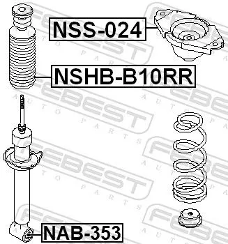 FEBEST Repair Kit, suspension strut support mount (NSS-024)