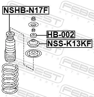 FEBEST Suspension Strut Support Mount (NSS-K13KF)
