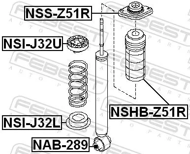 FEBEST Suspension Strut Support Mount (NSS-Z51R)