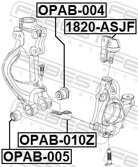 FEBEST Mounting, control/trailing arm (OPAB-010Z)