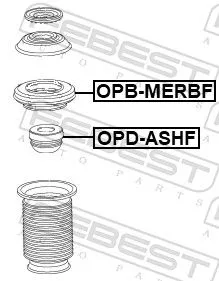 FEBEST Rolling Bearing, suspension strut support mount (OPB-MERBF)