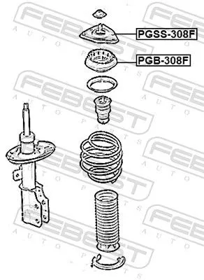 FEBEST Rolling Bearing, suspension strut support mount (PGB-308F)