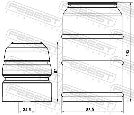 FEBEST Dust Cover Kit, shock absorber (PGSHB-BOXF-KIT)