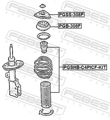 FEBEST Dust Cover Kit, shock absorber (PGSHB-C4PICF-KIT)
