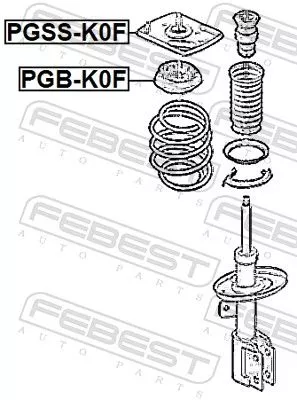 FEBEST Suspension Strut Support Mount (PGSS-K0F)