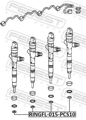 FEBEST Seal Ring, injector (RINGFL-015-PCS10)