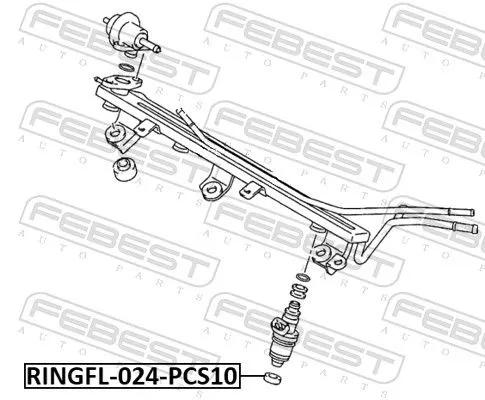 FEBEST Seal Ring, injector (RINGFL-024-PCS10)