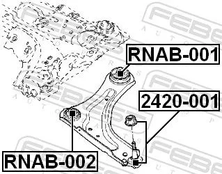 FEBEST Mounting, control/trailing arm (RNAB-002)