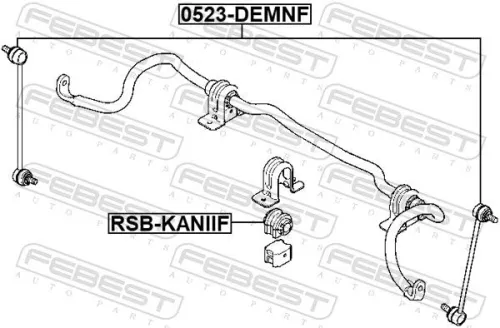 FEBEST Mounting, stabiliser bar (RNSB-KANIIF)