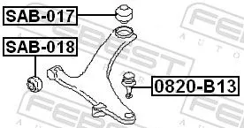 FEBEST Mounting, control/trailing arm (SAB-018)